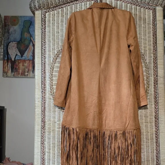 AmericanWEST CAROLYN Pollack Women's Faux Suede Fringe Jacket - Picture 10 of 10